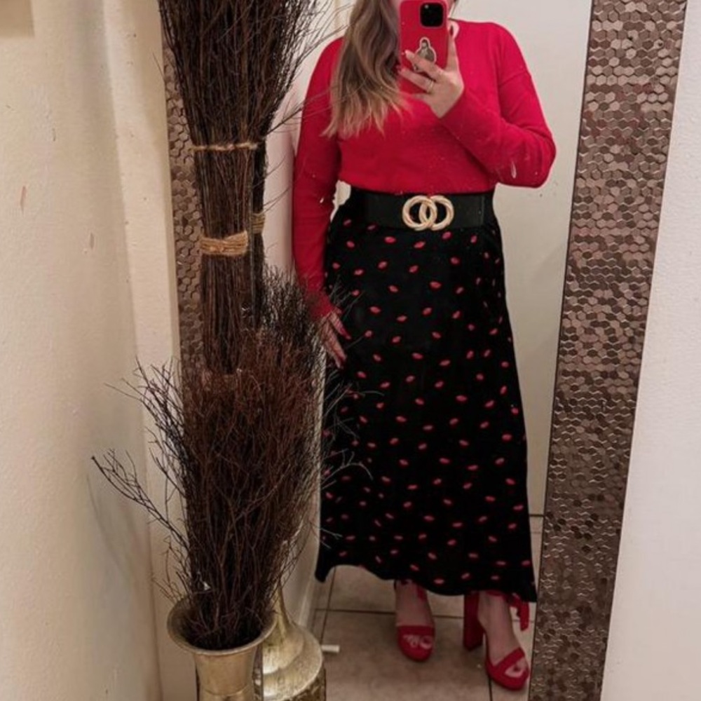 NWT Satin lips Skirt - Picture 6 of 12